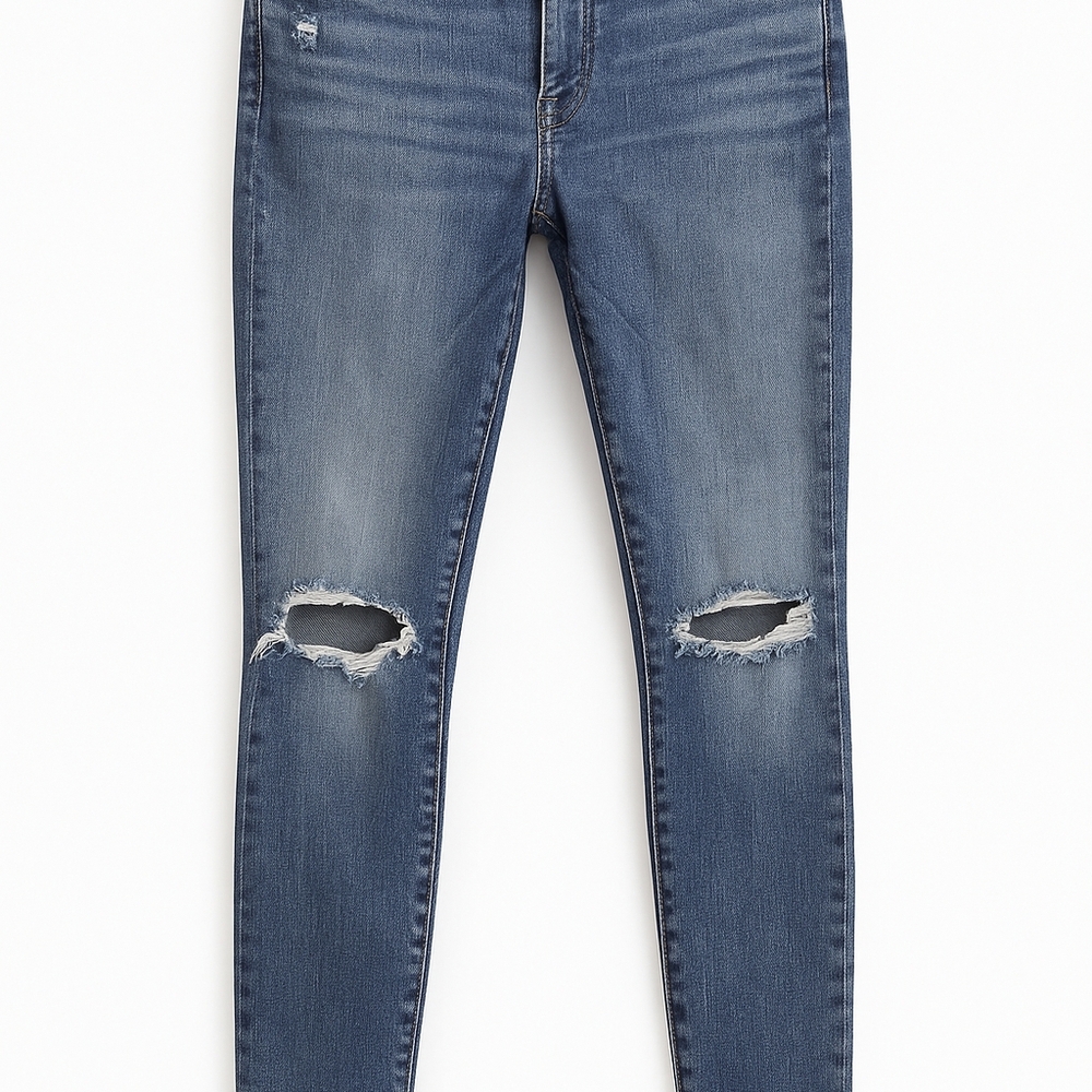 AG Adriano Goldschmied Blue Distressed Skinny Jeans